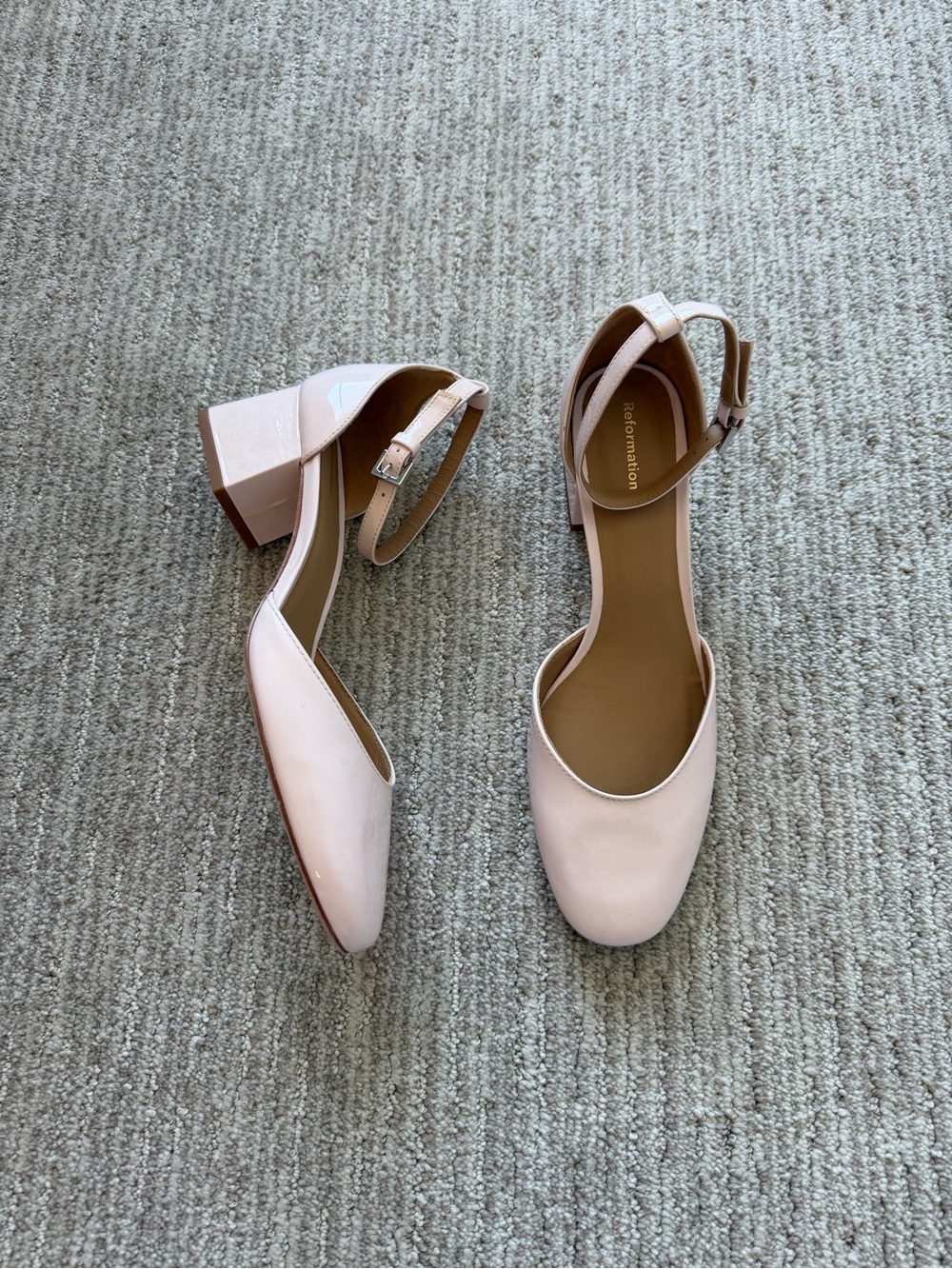 Reformation Mallori Closed Toe Heel Morning Dew Patent - Size 8 - Picture 8 of 15